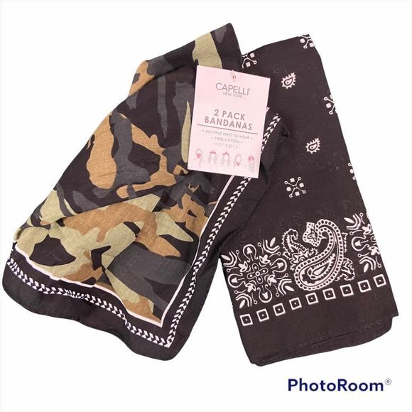🌿4/$35🌿 NWT CAPELLI NEW YORK Bandana Set (2‎ Pack) - Picture 1 of 3